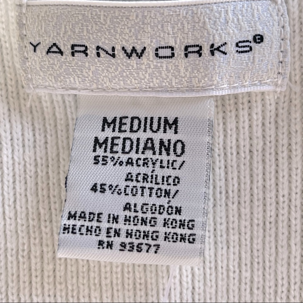 Yarnworks white short sleeve blouse size medium new with tags - Picture 4 of 5